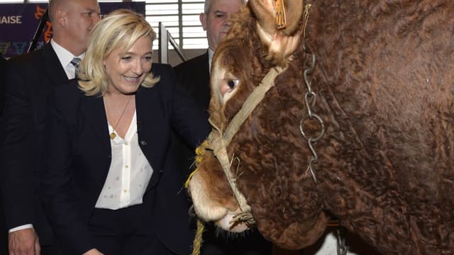 Marine Le Pen est venue à son tour prêcher la bonne parole auprès du monde rural jeudi au Salon de l'agriculture. 