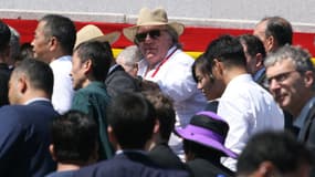 Gérard Depardieu le 9 septembre 2018 à Pyongyang en Corée du Nord