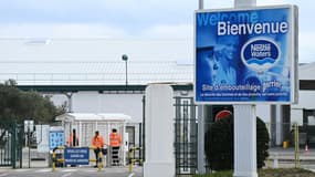 L'entrée de l'usine Perrier à Vergèze, le 7 février 2025 dans le Gard