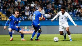Elye Wahi lors du match des Bleuets en Bosnie, 13 octobre 2023