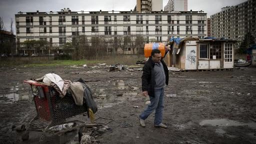 Un camp de roms à Ivry-sur-Seine, le 18 décembre 2014