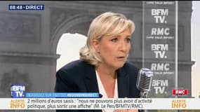 Saisie de 2 millions d'euros: "On en a marre des persécutions (...) on nous tue progressivement", s'indigne Marine Le Pen