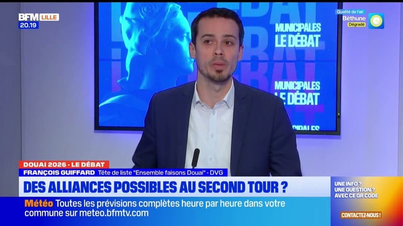 Débat des Municipales à Douai: “des électeurs de gauche qui pourraient voter pour Monsieur Tesson et Madame Craeye je n’en connais pas”, déclare François Guiffard, conseiller municipal d’opposition sans étiquette, au sujet d’éventuelles alliances