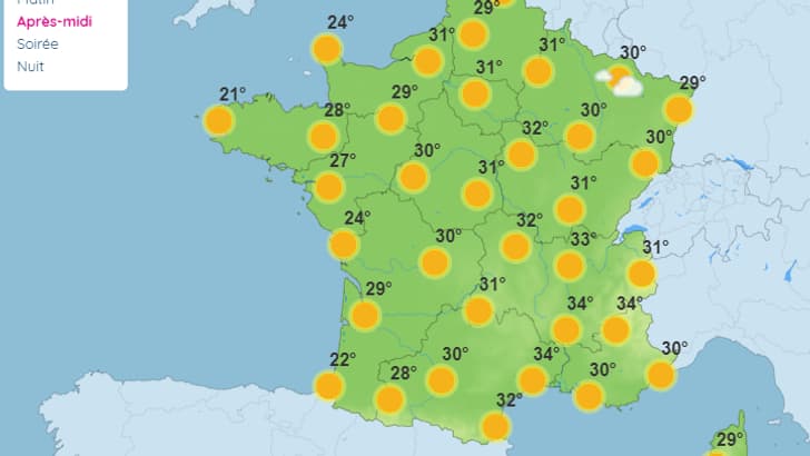 La météo en France, vendredi 19 juillet 2024, selon Météo-France. La météo en France, vendredi 19 juillet 2024, selon Météo-France.