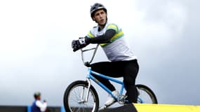 L'Australien Logan Martin lors d'une compétition de BMX Freewtyle en 2023