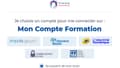 Capture d'écran de la plateforme "Mon Compte Formation", proposant un accès par FranceConnect