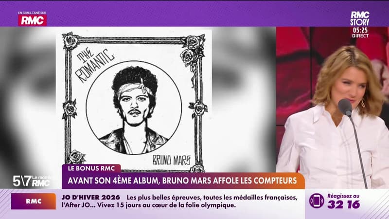 Le bonus RMC : Avant son 4ème album, Bruno Mars affole les compteurs - 13/02