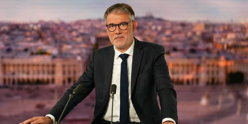 Le premier secrétaire du Parti socialiste Olivier Faure sur TF1, le 14 octobre 2025.