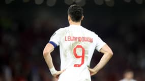 Robert Lewandowski lors du match Albanie-Pologne (2-0, qualifs Euro 2024), le 10 septembre 2023