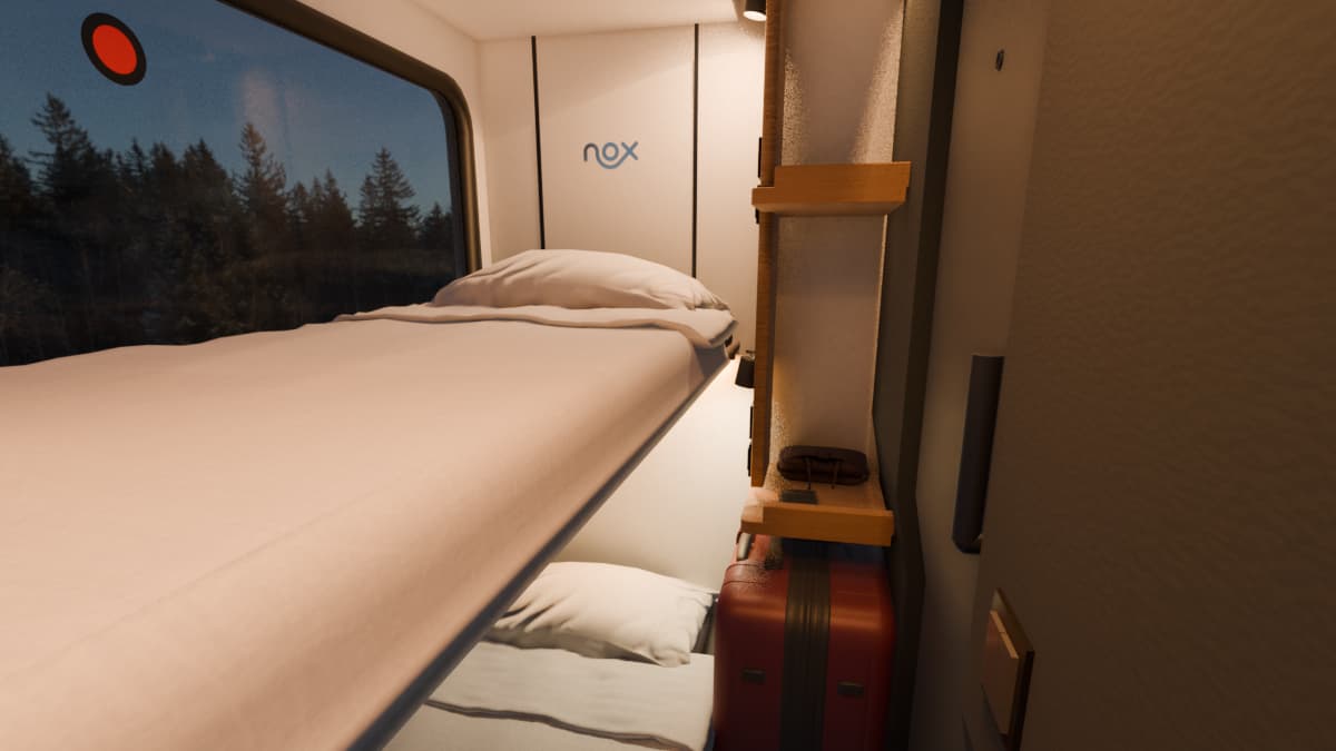 L'intérieur des cabines des trains de nuit Nox