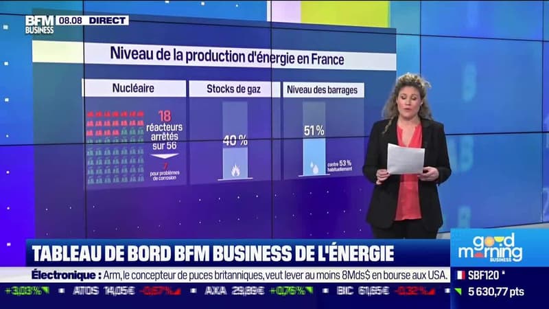 Tableau de bord BFM Business de l'énergie: Le parc nucléaire français impacté par les grèves, Laure Closier - 06/03