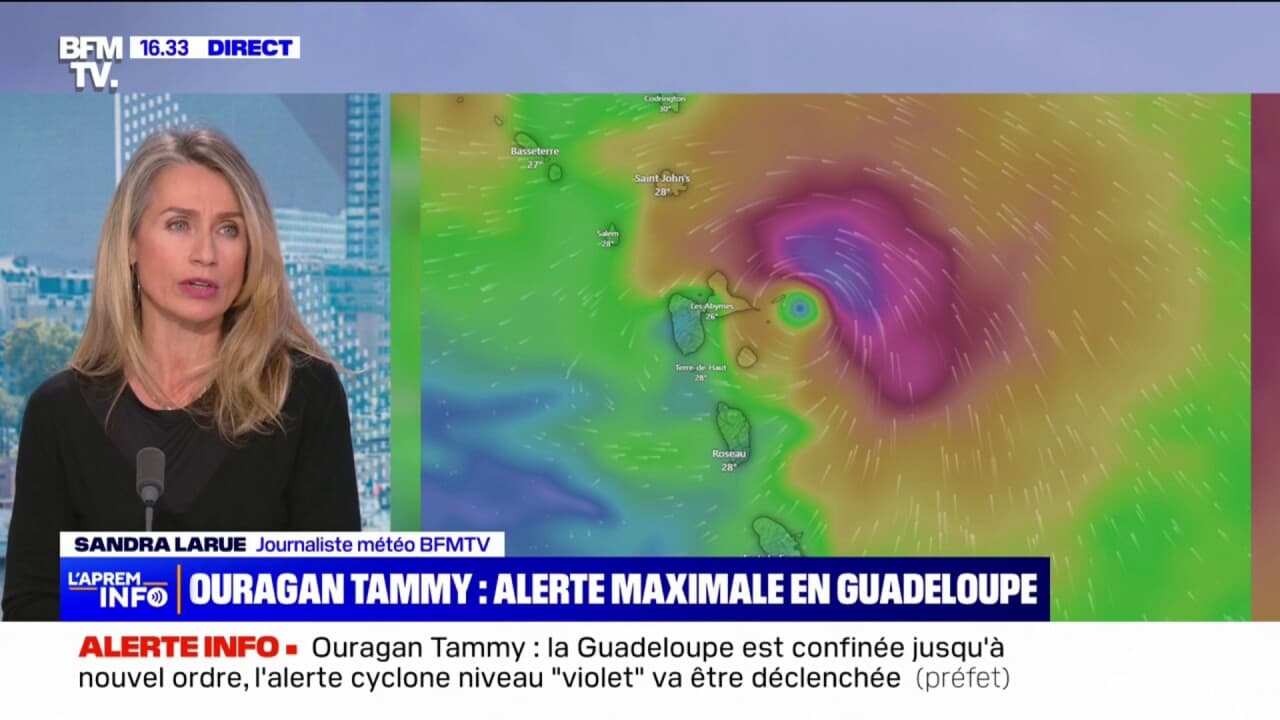 Ouragan Tammy En Guadeloupe Des Rafales De Vent Jusqu Km H Et De Tr S Fortes