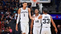 Victor Wembanyama lors de la victoire des San Antonio Spurs face à Houston (117-103) en pré-saison, le 18 octobre 2023