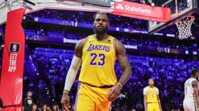 LeBron James lors de la demi-finale de la Coupe NBA entre les Los Angeles Lakers et la Nouvelle-Orléans (133-89), le 7 décembre 2023