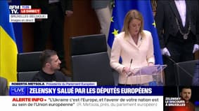 La présidente du Parlement européen à Zelensky: "Nous resterons à vos côtés tant que cela sera nécessaire"