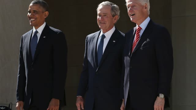 Barack Obama, George W. Bush et Bill Clinton, en 2013.