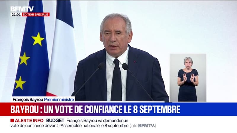 L'avis des Français sur le vote de confiance proposé par François Bayrou le 8 septembre prochain