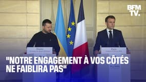 "Notre engagement à vos côtés ne faiblira pas": les allocutions d'Emmanuel Macron et Volodymyr Zelensky après leur rencontre à l'Élysée en intégralité