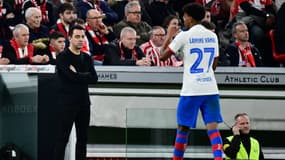 Xavi lors du quart de finale de la Coupe du Roi entre Bilbao et le Barça (4-2), le 24 janvier 2024