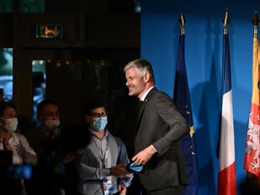 Laurent Wauquiez, réélu président de la région Auvergne-Rhône-Alpes au 2e tour des régionales, le 27 juin 2021 à Lyon