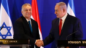 Le Premier ministre hongrois Viktor Orban et le Premier ministre israélien Benjamin Netanyahu, le 19 février 2019 à Jérusalem. (Photo d'illustration)
