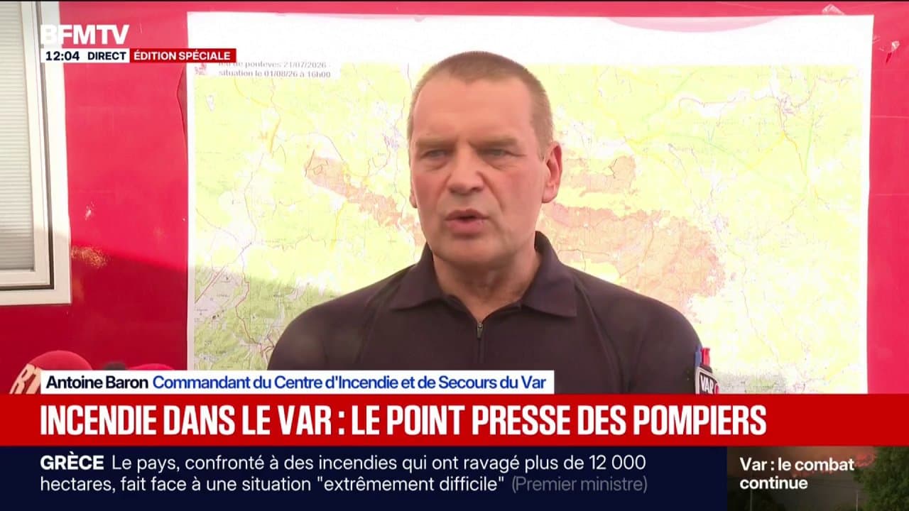 Incendie dans le Var: "Un certain nombre de points chauds sont toujours actifs", indique le commandant des opérations de secours