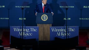 Donald Trump lors du sommet "Winning the AI race".