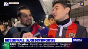 Coupe de France: la joie des supporters après la victoire de Nice en demi-finale contre Versailles
