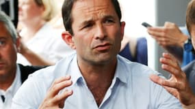 Benoît Hamon, le fondateur du mouvement Générations lors d'un meeting à Sotteville-lès-Rouen, près de Rouen, le 29 mai 2018