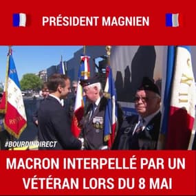 Cérémonie du 8 mai: Emmanuel Macron interpellé par un vétéran 