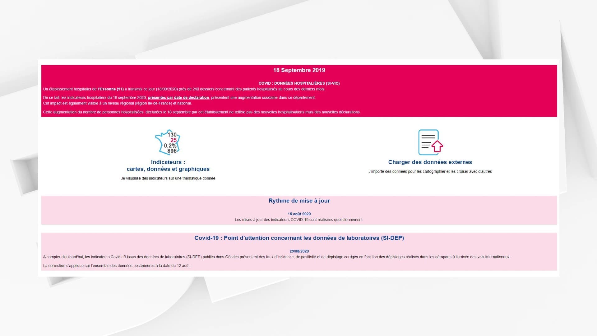 Communiqué de Santé Publique France le 18 septembre 2020. Communiqué de Santé Publique France le 18 septembre 2020.