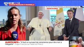 Emmanuel Macron s'entretient avec le pape François au Palais du Pharo à Marseille