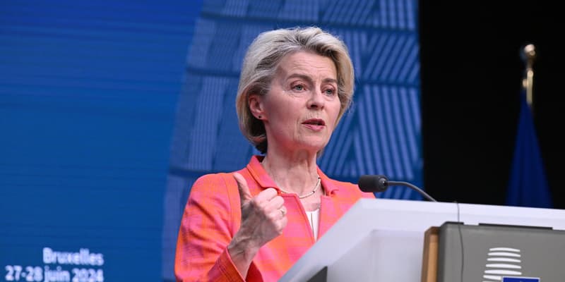Ursula von der Leyen, à Bruxelles le jeudi 27 juin 2024