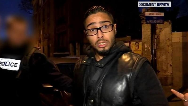 Jawad Bendaoud, devant nos caméras, au petit matin du 18 novembre 2015. 