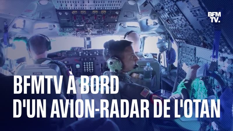 Les reporters de BFMTV à bord d'un Awacs, un avion radar de l'Otan