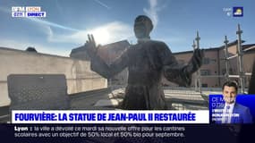 Lyon: la statue de Jean-Paul II à la basilique Fourvière restaurée