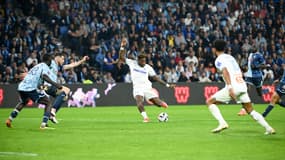 Faris Moumbagna lors du match Le Havre-OM (1-2, L1), le 19 mai 2024