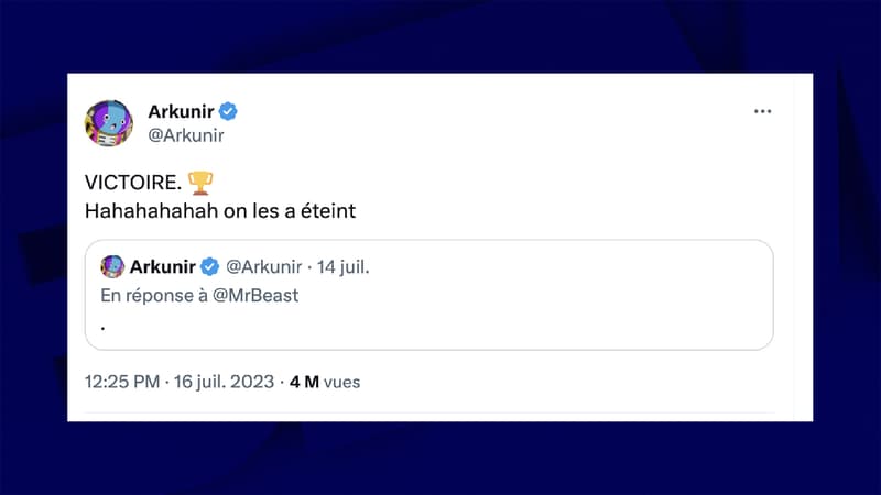 After having “ratio” Elon Musk, Arkunir still mobilizes the French web against the youtubeur MrBeast After having “ratio” Elon Musk, Arkunir still mobilizes the French web against the youtubeur MrBeast