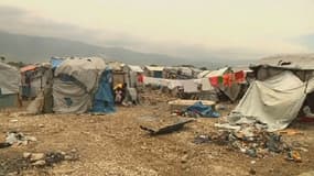 Camp de fortune installé à Port-au-Prince (Haïti)