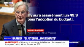 Michel Barnier déclare qu'il y aura "assurément" un 49.3 pour l'adoption du budget 