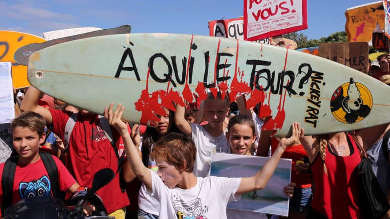 Manifestation à Saint-Leu le 19 avril 2015 arès la mort d'Elio