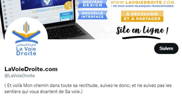 Capture du compte Twitter de "La voie droite" Capture du compte Twitter de "La voie droite"
