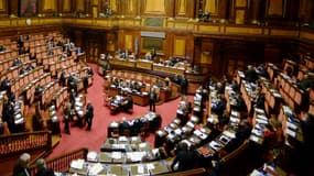 Vue du Sénat italien lors d'un débat sur l'union civile des couples homosexuels, le 25 février 2016. (Photo d'illustration) 