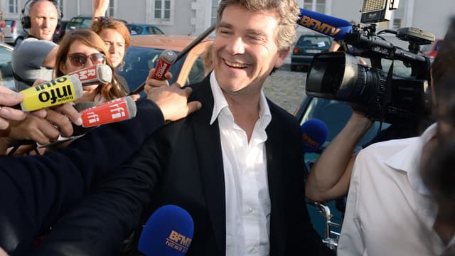 Arnaud Montebourg arrive à la Rochelle, où doit se tenir l'université d'été du PS, le 29 août 2014.