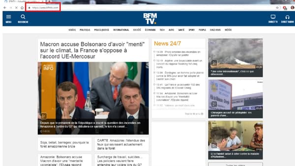 Exemple sur le site de BFMTV.com Exemple sur le site de BFMTV.com