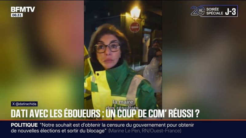 Rachida Dati se met en scène avec des éboueurs, des élus de gauche dénoncent de la "démagogie"