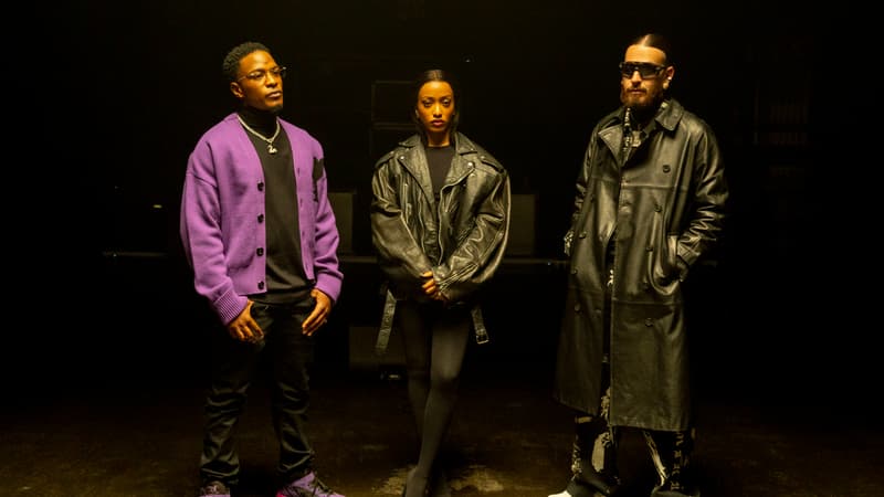 Les artistes Niska, Shay et SCH, jurés de l'émission rap de Netflix "Nouvelle École".