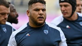 Mohamed Haouas avec Montpellier lors d'un match de Top 14 contre Castres auGGL Stadium, le 27 novembre 2021 