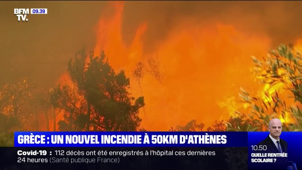 En Grèce, un nouvel incendie sévit à 50 km d'Athènes