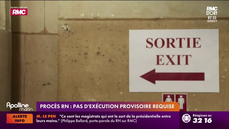 Procès RN : pas d'exécution provisoire requise